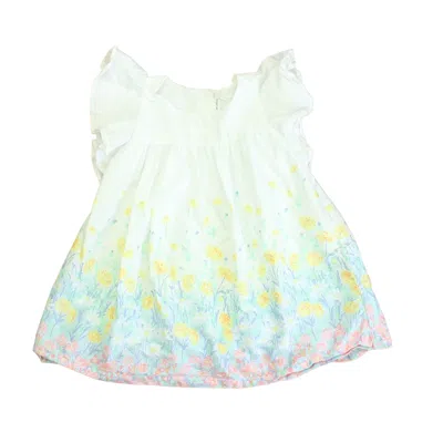 Pre-owned Janie And Jack Kids' Girls White Yellow Floral Dress In Multi
