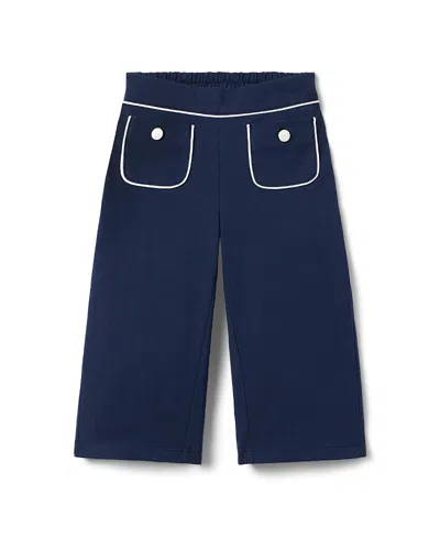 Janie And Jack Girls' Wide Leg Pocket Pant - Baby, Little Kid, Big Kid In Blue