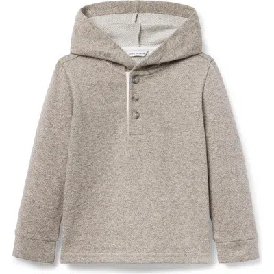 Janie And Jack Babies'  Herringbone Hooded Sweatshirt In Gray