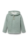 Janie And Jack Herringbone Hooded Sweatshirt In Green