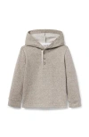 Janie And Jack Herringbone Hooded Sweatshirt In Neutral