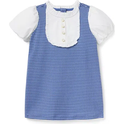 Janie And Jack Babies'  Houndstooth Puff Sleeve Dress In Blue