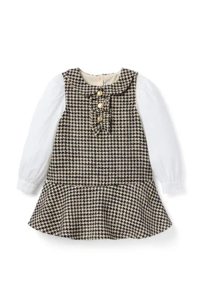 Janie And Jack Kids'  Houndstooth Tweed Dropwaist Dress In Multi