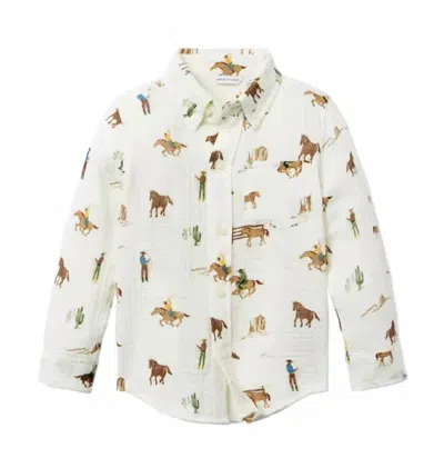 Janie And Jack Kid's Buckaroo Button-up In White