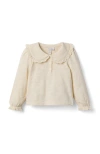 Janie And Jack Lace Collared Top In Neutral