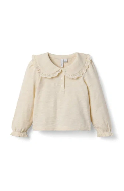 Janie And Jack Kids'  Lace Collared Top In Neutral