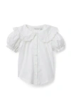 Janie And Jack Lace Trim Collar Top In White