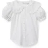 Janie And Jack Lace Trim Collar Top In White