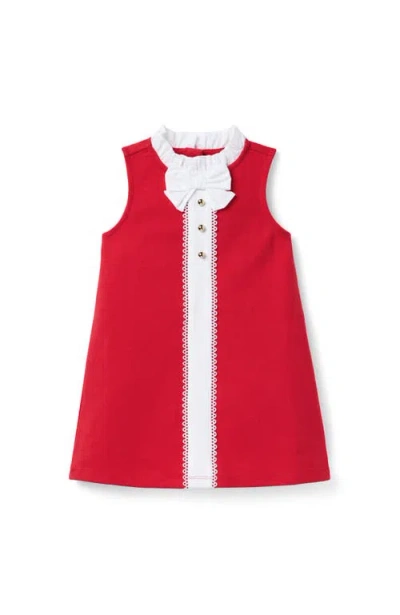 Janie And Jack Babies'  Lace Trim Ponte Dress In Red