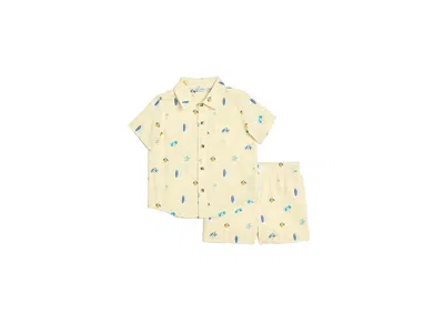 Janie And Jack Kids' Lemon Icon Cabana Set (infant) Boy's Clothing Yellow: 18-24 Months One Size In Gold