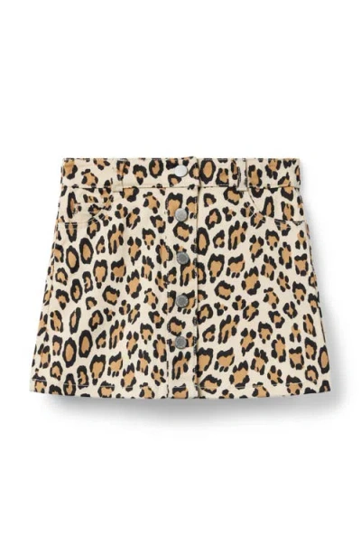 Janie And Jack Kids'  Leopard Button Skirt In Animal Print