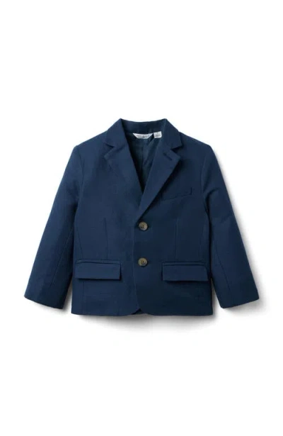 Janie And Jack Babies'  Linen-cotton Blazer In Blue