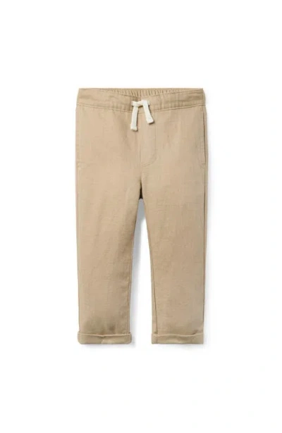 Janie And Jack Babies'  Linen-cotton Cuffed Pant In Brown