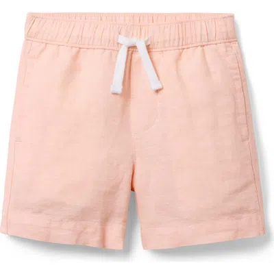 Janie And Jack Babies'  Linen-cotton Pull-on Short In Pink
