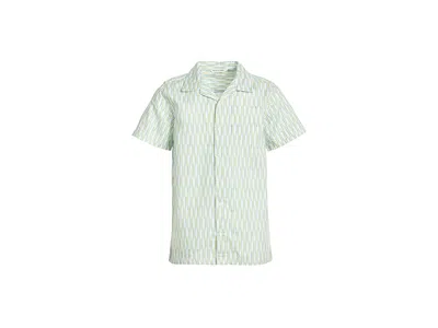 Janie And Jack Linen Ikat Cabana Shirt (toddler/little Kid/big Kid) Boy's Clothing : 2 Toddler In Green