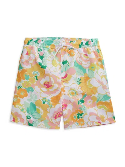 Janie And Jack Kids' Little Boy's & Boy's Floral Shorts In Green Yellow
