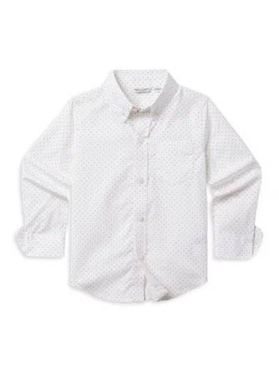 Janie And Jack Little Boy's & Boy's Polka Dot Button-up Shirt In White