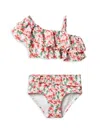 JANIE AND JACK LITTLE GIRL'S & GIRL'S FLORAL RUFFLE-TRIMMED TWO-PIECE SWIMSUIT