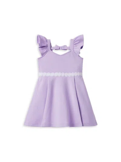 Janie And Jack Babies' Little Girl's & Girl's Lace Trim Ponte Dress In Purple