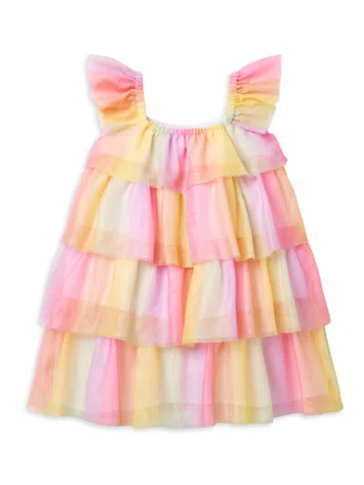 Janie And Jack Little Girl's & Girl's Rainbow Tiered Tulle Dress In Neutral