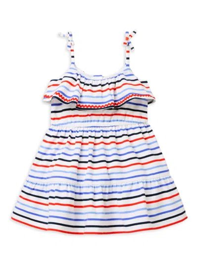 Janie And Jack Little Girl's & Girl's Striped Ruffle Dress In Neutral