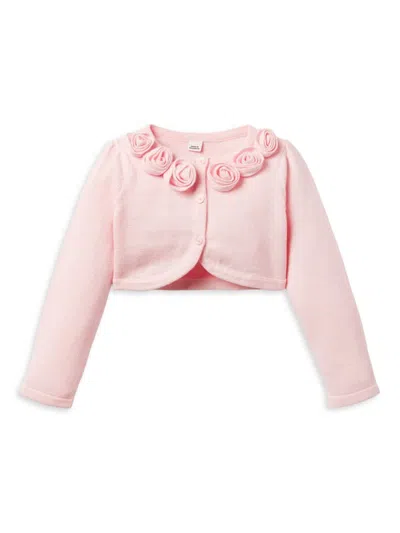 Janie And Jack Little Girl's & Girl's The Rosette Cropped Cardigan In Pink