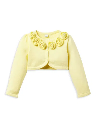 Janie And Jack Little Girl's & Girl's The Rosette Cropped Cardigan In Yellow