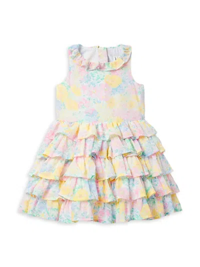 Janie And Jack Little Girl's The Floral Frills Dress In Neutral