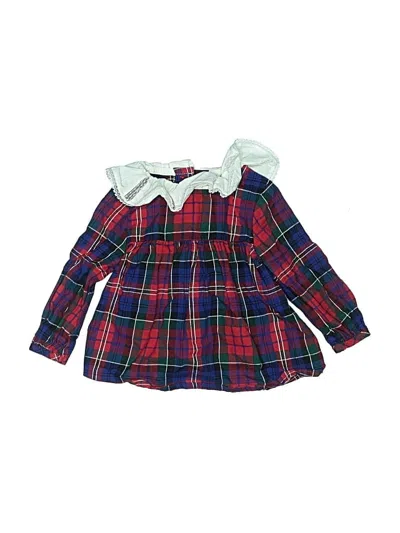 Pre-owned Janie And Jack Babies' Long Sleeve Blouse In Blue