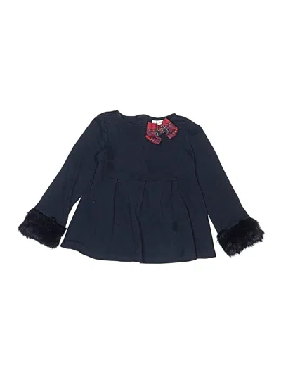 Pre-owned Janie And Jack Kids' Long Sleeve Blouse In Blue