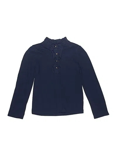 Pre-owned Janie And Jack Kids' Long Sleeve Blouse In Blue