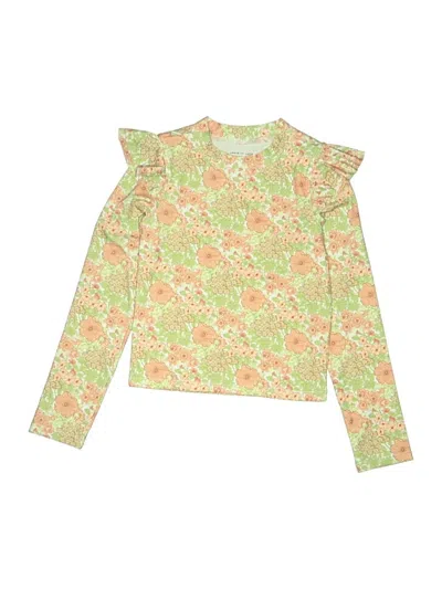 Pre-owned Janie And Jack Kids' Long Sleeve Blouse In Green
