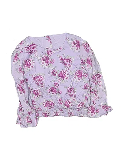 Pre-owned Janie And Jack Kids' Long Sleeve Blouse In Purple