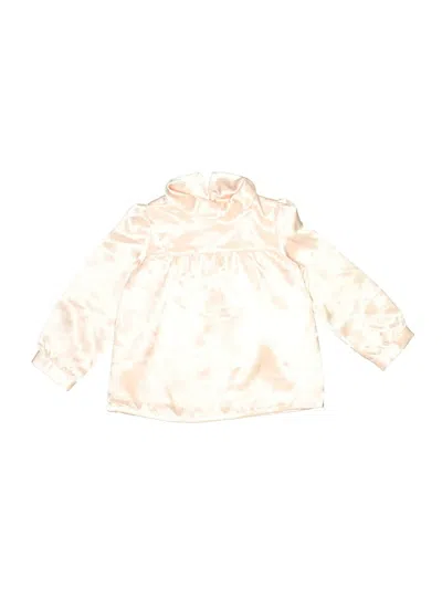 Pre-owned Janie And Jack Kids' Long Sleeve Blouse In White
