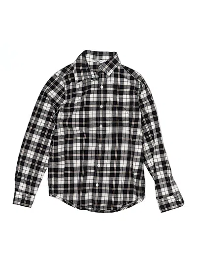Pre-owned Janie And Jack Kids' Long Sleeve Button Down Shirt In Black