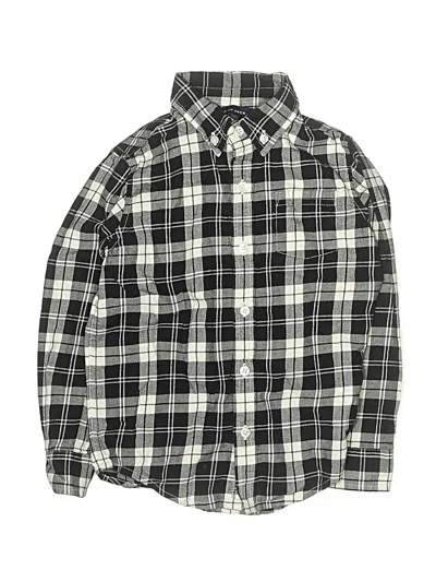 Pre-owned Janie And Jack Kids' Long Sleeve Button Down Shirt In Black