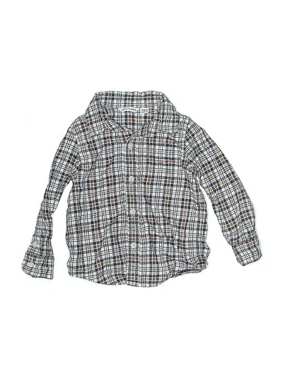 Pre-owned Janie And Jack Kids' Long Sleeve Button Down Shirt In Blue