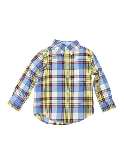 Pre-owned Janie And Jack Kids' Long Sleeve Button Down Shirt In Blue