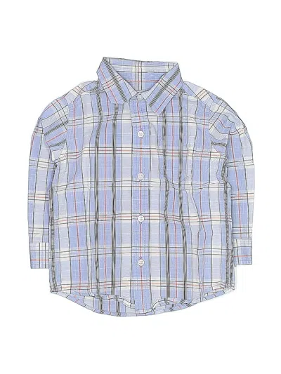 Pre-owned Janie And Jack Kids' Long Sleeve Button Down Shirt In Blue