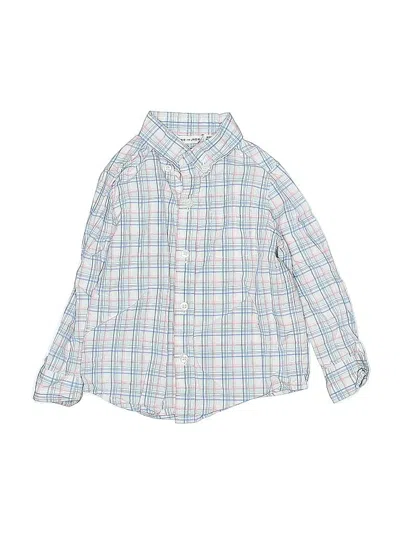 Pre-owned Janie And Jack Kids' Long Sleeve Button Down Shirt In Blue