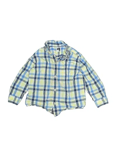 Pre-owned Janie And Jack Kids' Long Sleeve Button Down Shirt In Blue