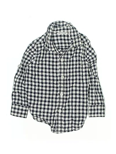 Pre-owned Janie And Jack Kids' Long Sleeve Button Down Shirt In Blue