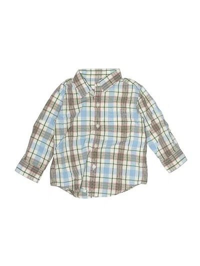 Pre-owned Janie And Jack Kids' Long Sleeve Button Down Shirt In Blue