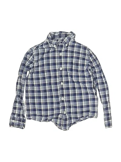 Pre-owned Janie And Jack Kids' Long Sleeve Button Down Shirt In Blue