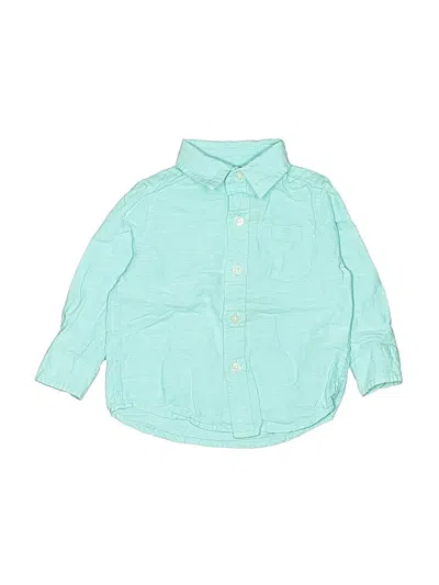 Pre-owned Janie And Jack Babies' Long Sleeve Button Down Shirt In Blue