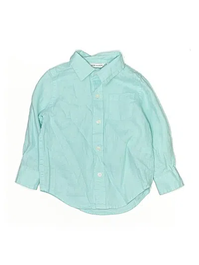 Pre-owned Janie And Jack Kids' Long Sleeve Button Down Shirt In Blue