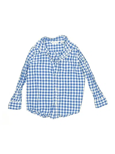 Pre-owned Janie And Jack Kids' Long Sleeve Button Down Shirt In Blue