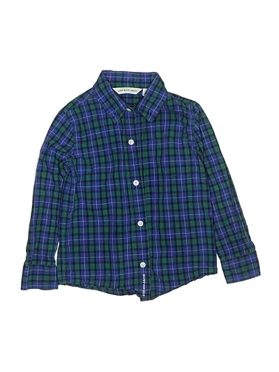 Pre-owned Janie And Jack Kids' Long Sleeve Button Down Shirt In Blue