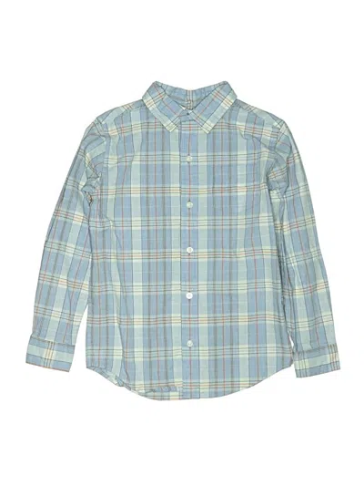 Pre-owned Janie And Jack Kids' Long Sleeve Button Down Shirt In Blue