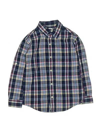 Pre-owned Janie And Jack Kids' Long Sleeve Button Down Shirt In Blue